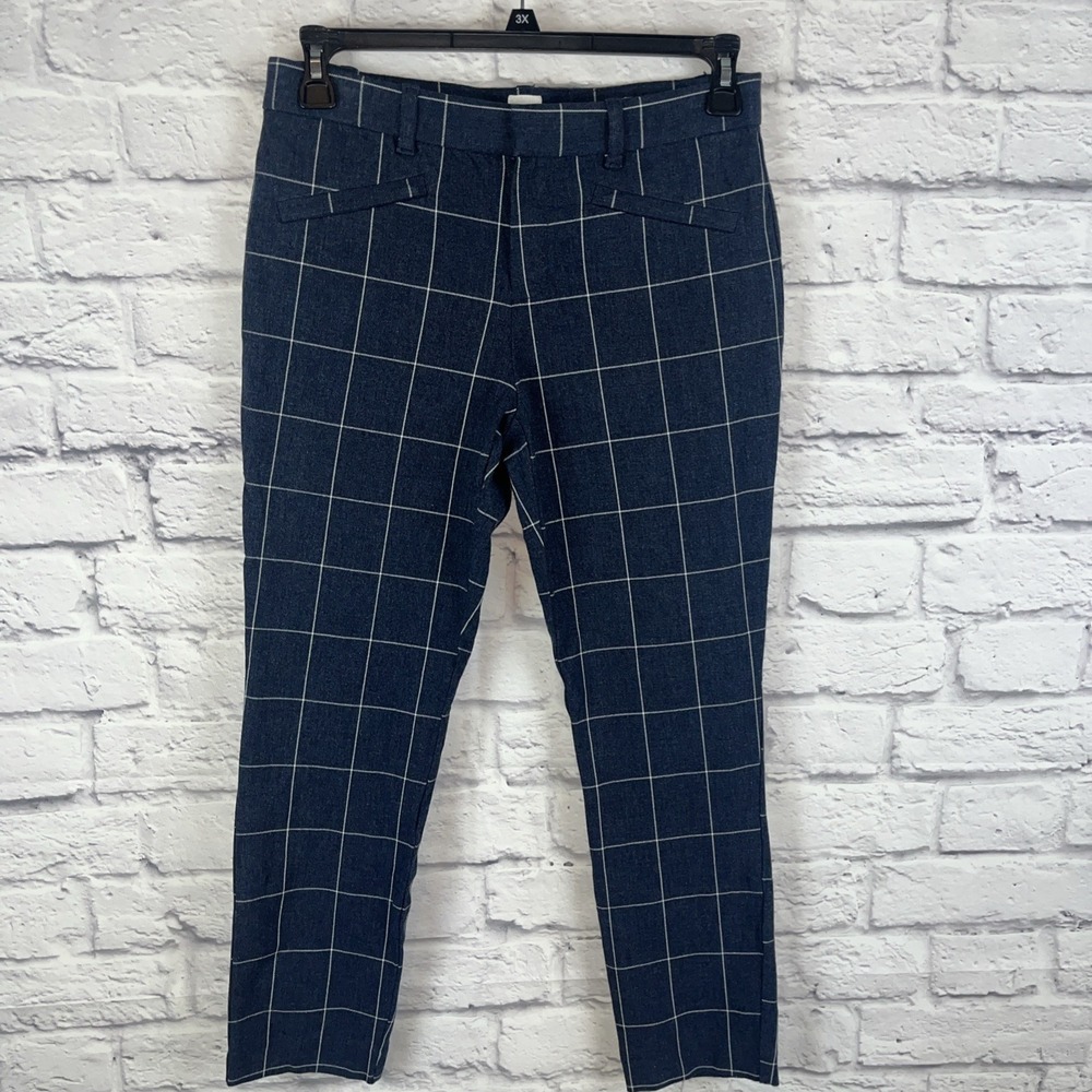 Gap Women's Preppy Career Blue Striped Signature Skinny Ankle Pants Size 6